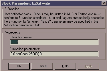 S-function's parameters